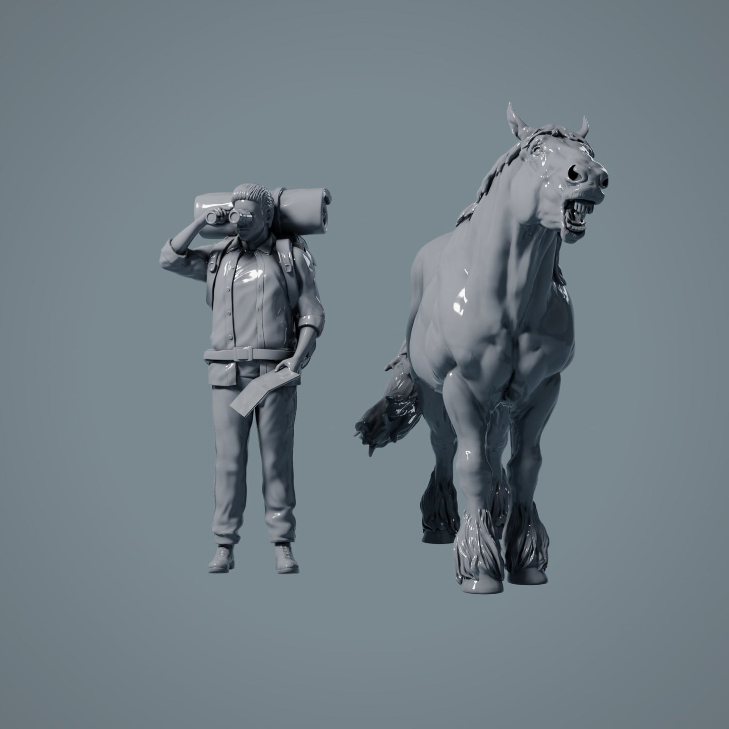 Farm Animal Figure: neighing horse - Suffolk Punch (a011)