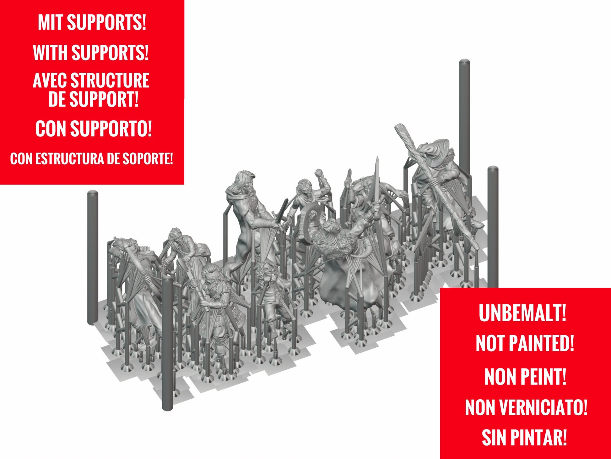 Produktfoto Tabletop 28mm The Printing Goes Ever On (TPGEO)  0: Mittelalterliche Ritter Figuren Hauptmann Reiter mit Standarte - Anführer von Gonthan