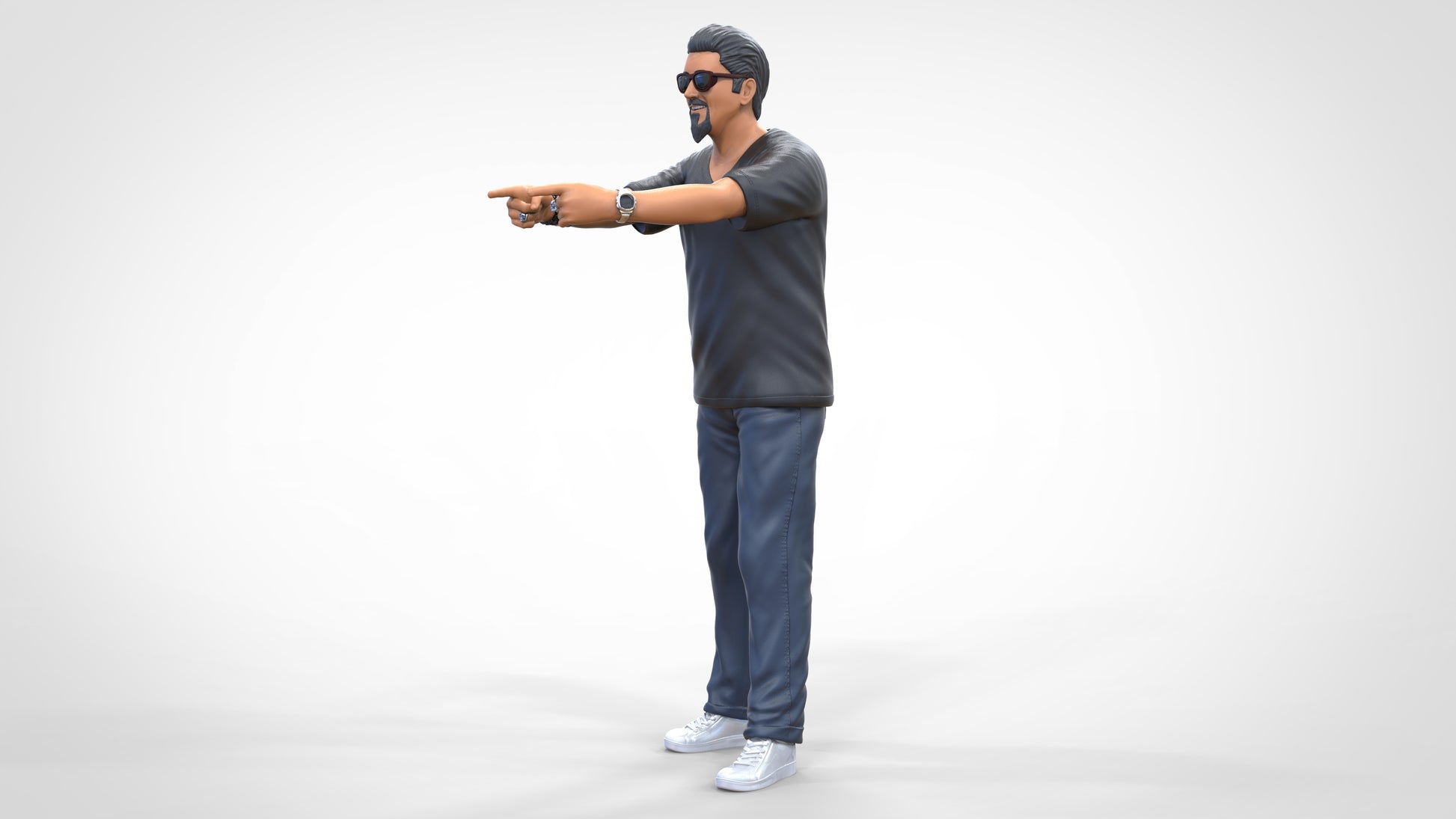 Product photo diorama and model building miniature figure: man with sunglasses