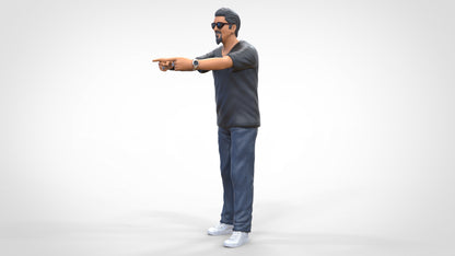 Product photo diorama and model building miniature figure: man with sunglasses