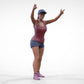 Product photo diorama and model building miniature figure: female fan