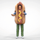Product photo diorama and model building miniature figure: Hot Dog vendor in hot dog costume