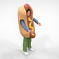 Product photo diorama and model building miniature figure: Hot Dog vendor in hot dog costume