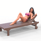 Product photo diorama and model building miniature figure: Woman on lounger
