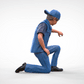 Product photo diorama and model building miniature figure: Young kneeling