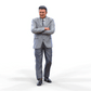 Product photo diorama and model building miniature figure: man in a suit leaning