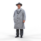 Product photo diorama and model building miniature figure: Old man in coat - 1920s gangster