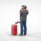 Product photo diorama and model building miniature figure: Couple with suitcase - Farewell of a traveling couple in love