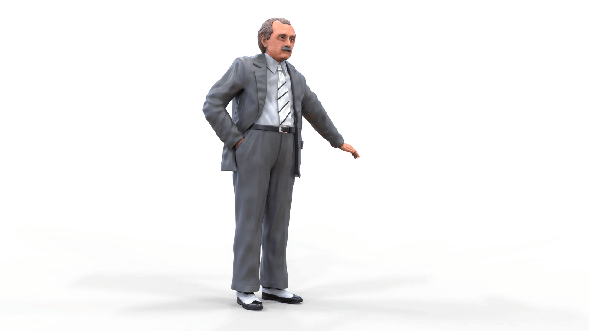 Product photo diorama and model building miniature figure: man in suit and tie