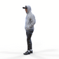 Product photo diorama and model building miniature figure: man with hoodie