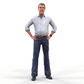 Product photo diorama and model building miniature figure: Ordinary man in shirt, standing