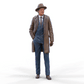 Product photo diorama and model building miniature figure: Vintage man - 1920s gangster in coat