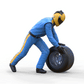 Product photo diorama and model building miniature figure: Pit Crew Tire Change 2