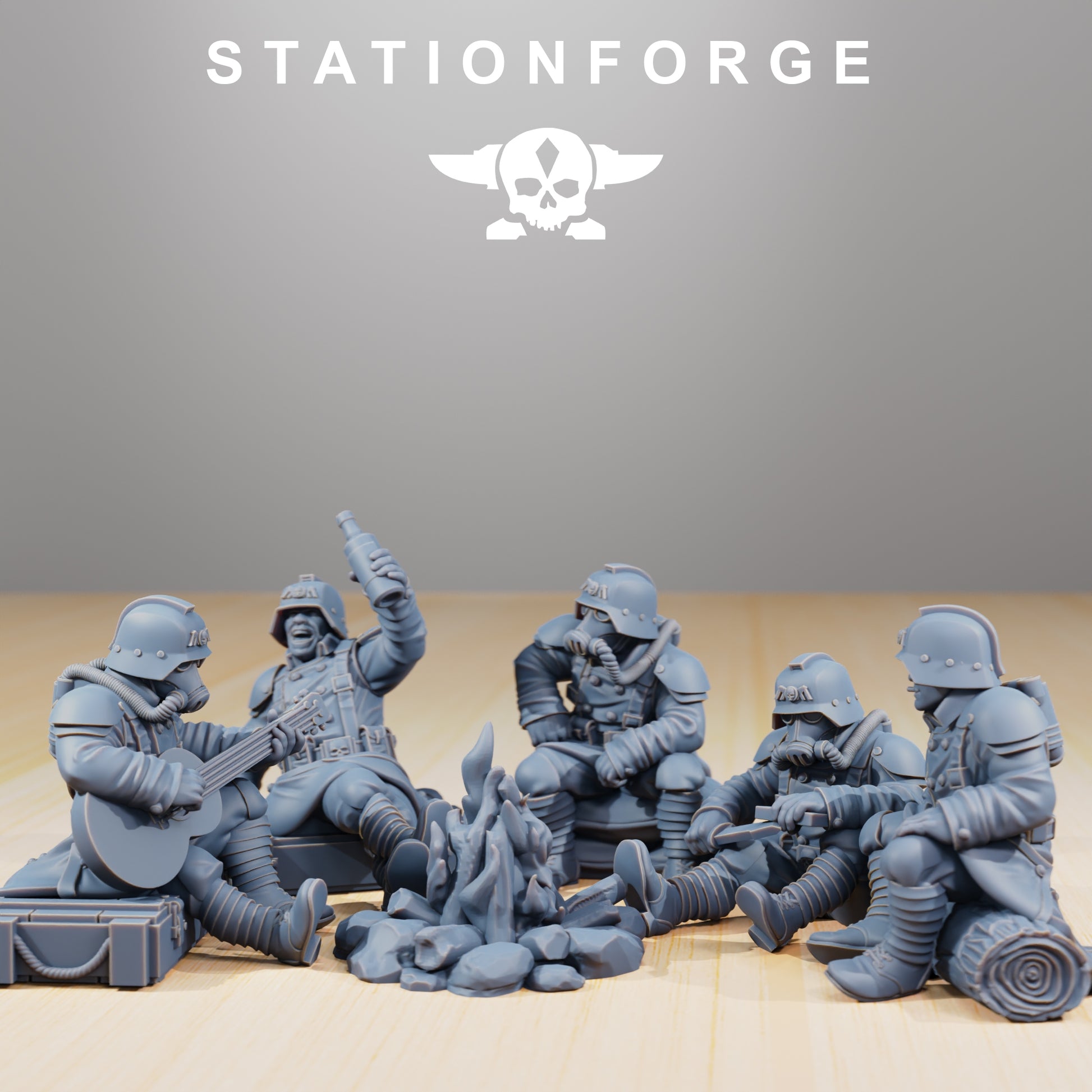 Produktfoto 28mm Tabletop Minis Stationforge: Comrades at Campfire