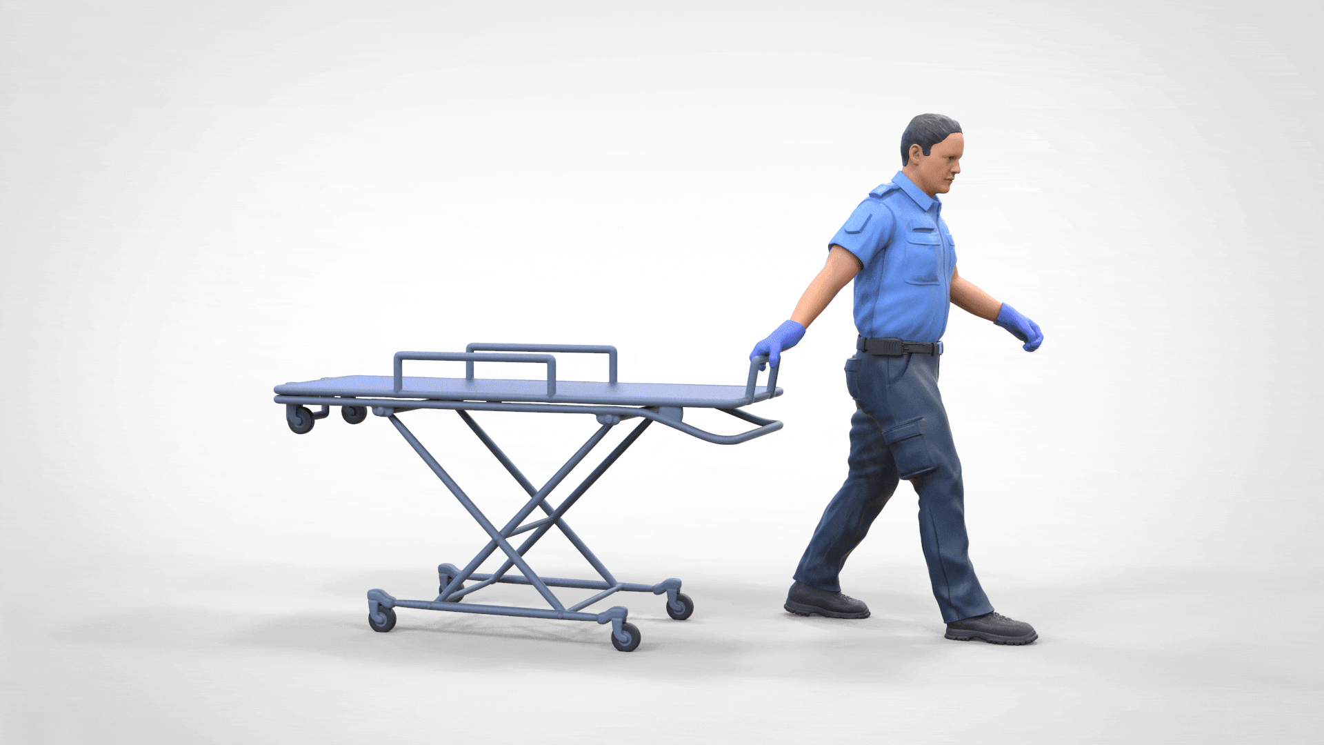 Produktfoto Diorama und Modellbau Miniatur Figur: Sanitäter mit Trage