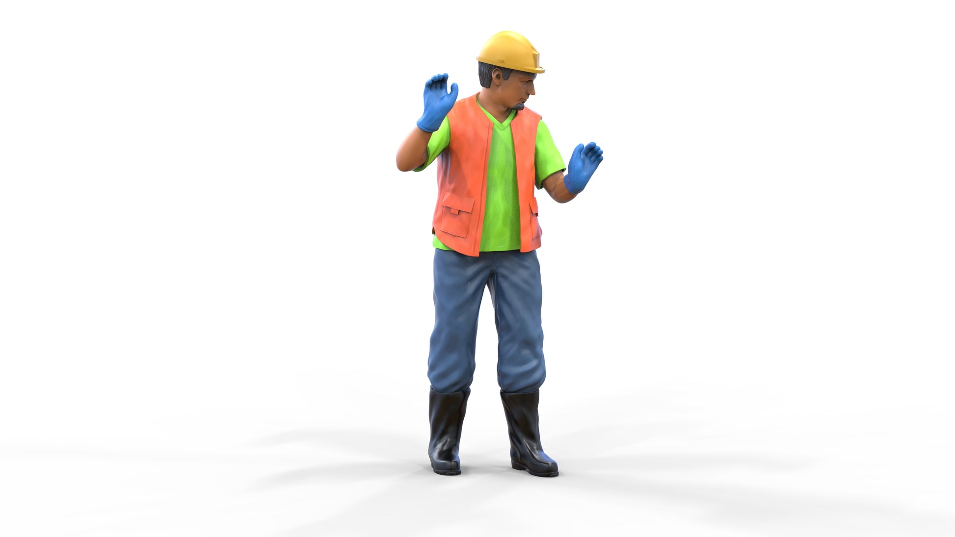 Product photo diorama and model building miniature figure: Construction worker 3