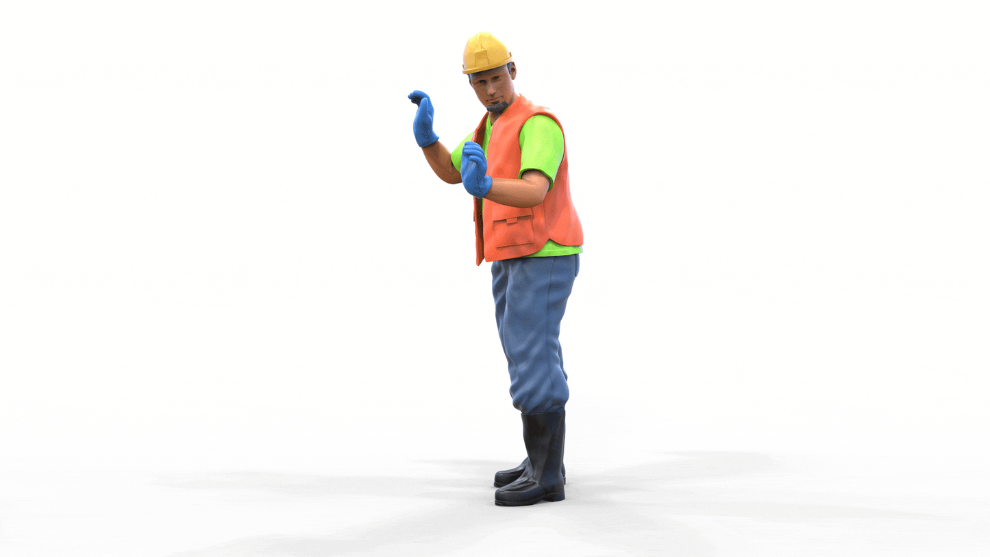 Product photo diorama and model building miniature figure: Construction worker 3