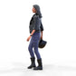 Product photo diorama and model building miniature figure: Racer 5 - Female racer with helmet and leather jacket