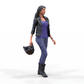 Product photo diorama and model building miniature figure: Racer 5 - Female racer with helmet and leather jacket