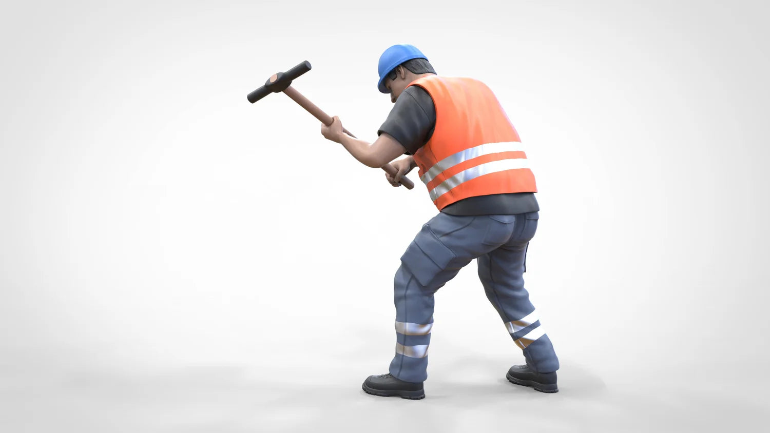 Product photo diorama and model building miniature figure: Construction Worker Set, 8 figures