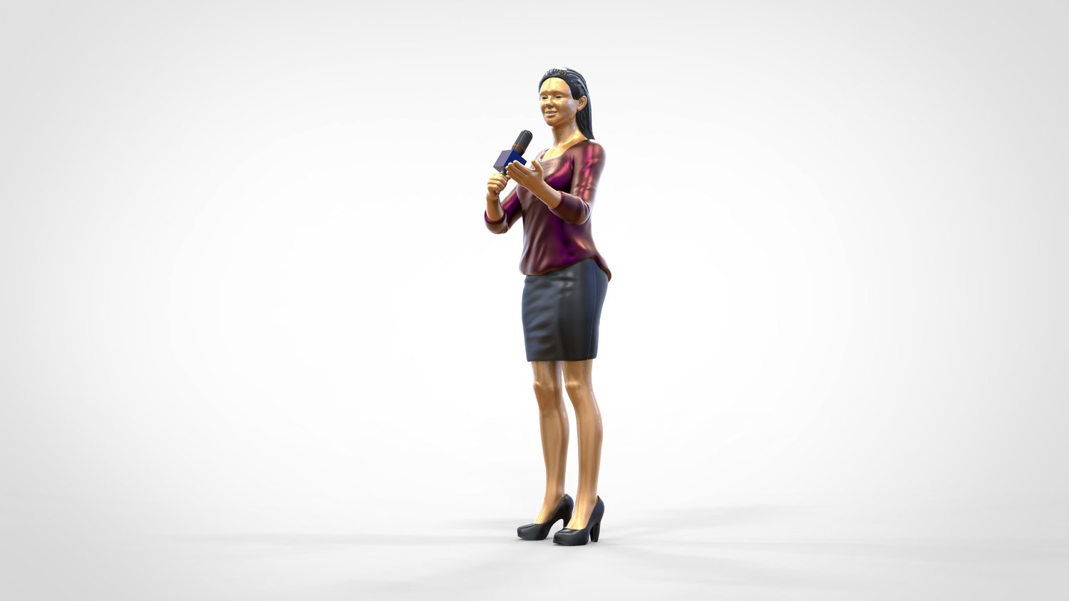 Product photo diorama and model building miniature figure: Reporter set, 6 figures