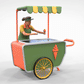Product photo diorama and model building miniature figure: Ice cream vendor with cart