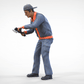 Product photo diorama and model building miniature figure: Mechanic with angle grinder
