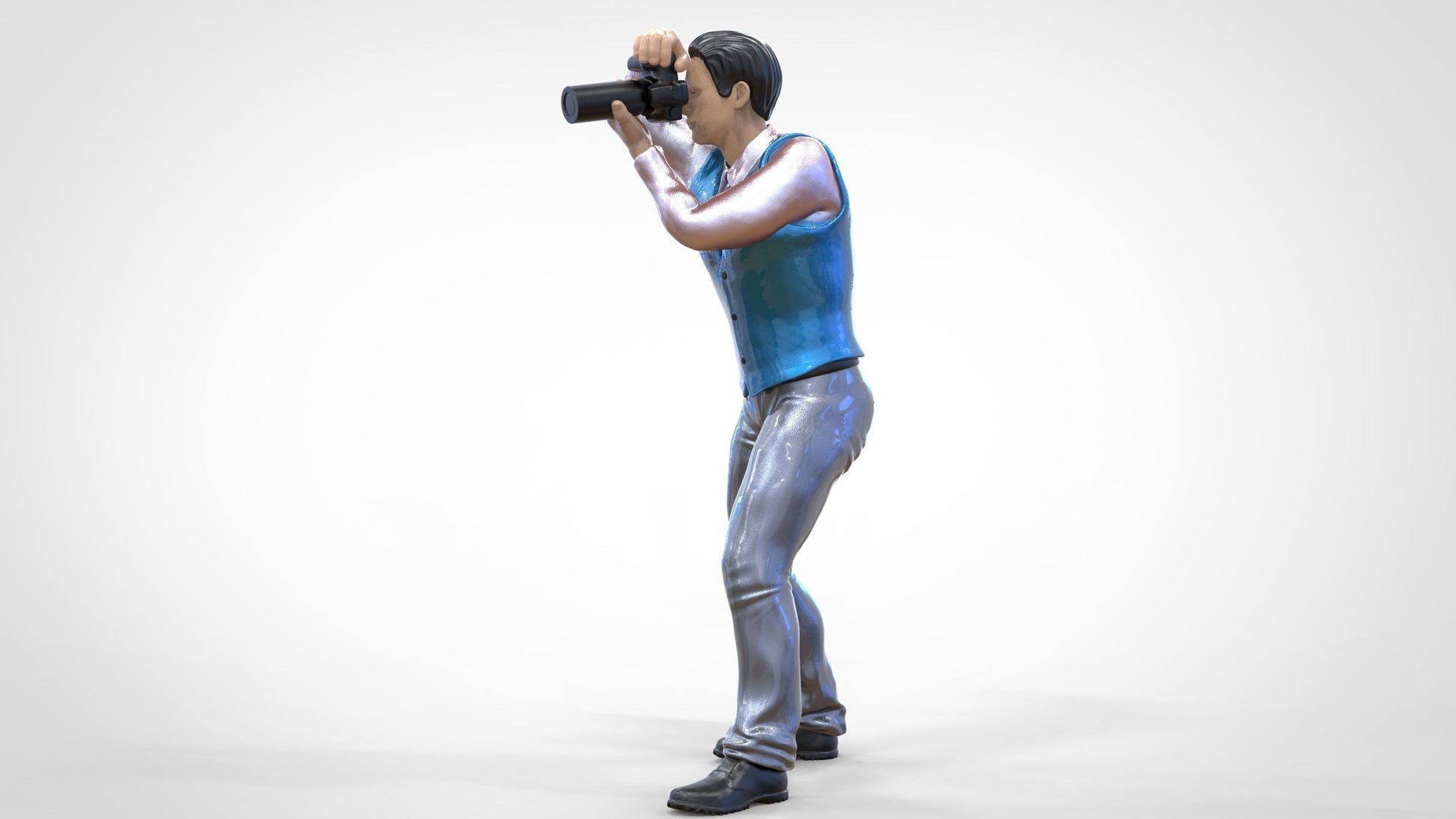 Product photo diorama and model building miniature figure: Reporter set, 6 figures