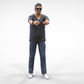 Product photo diorama and model building miniature figure: man with sunglasses