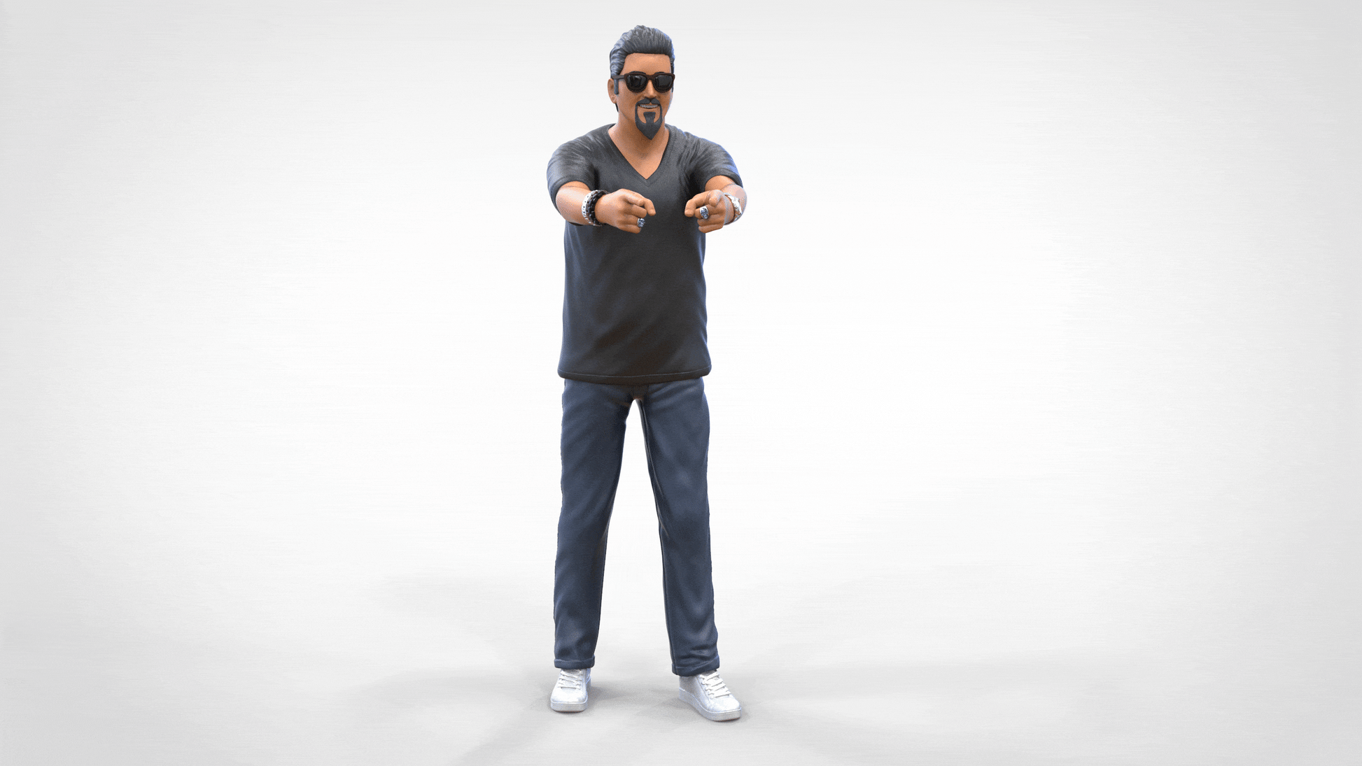 Product photo diorama and model building miniature figure: man with sunglasses