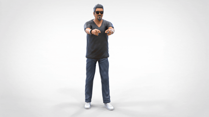 Product photo diorama and model building miniature figure: man with sunglasses