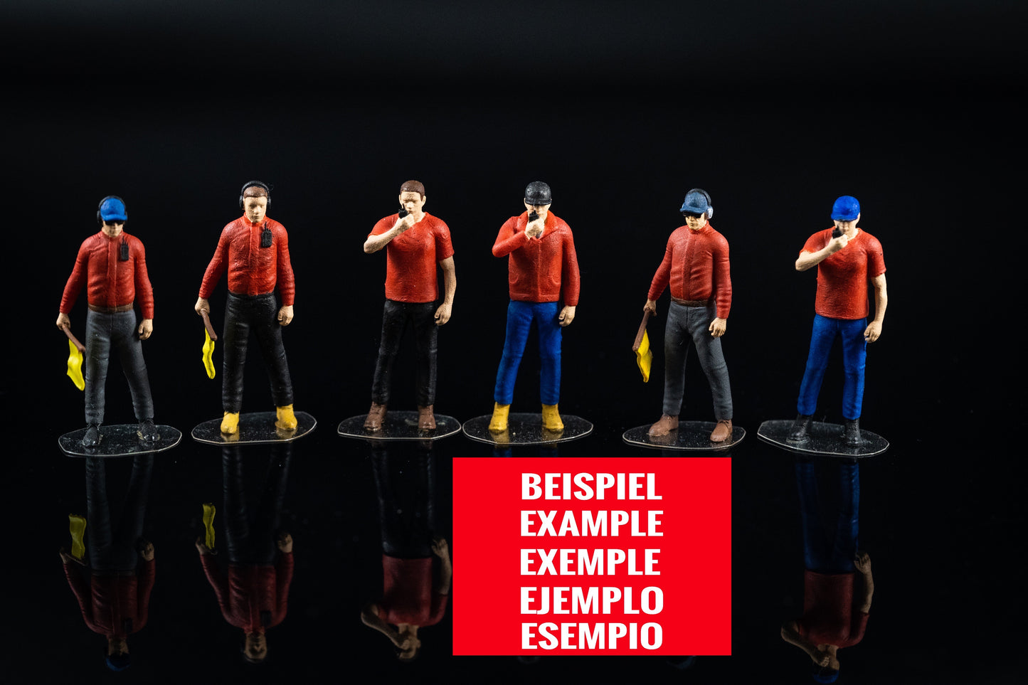 Product photo diorama and model building miniature figure: Track Marshal Set, 6 figures