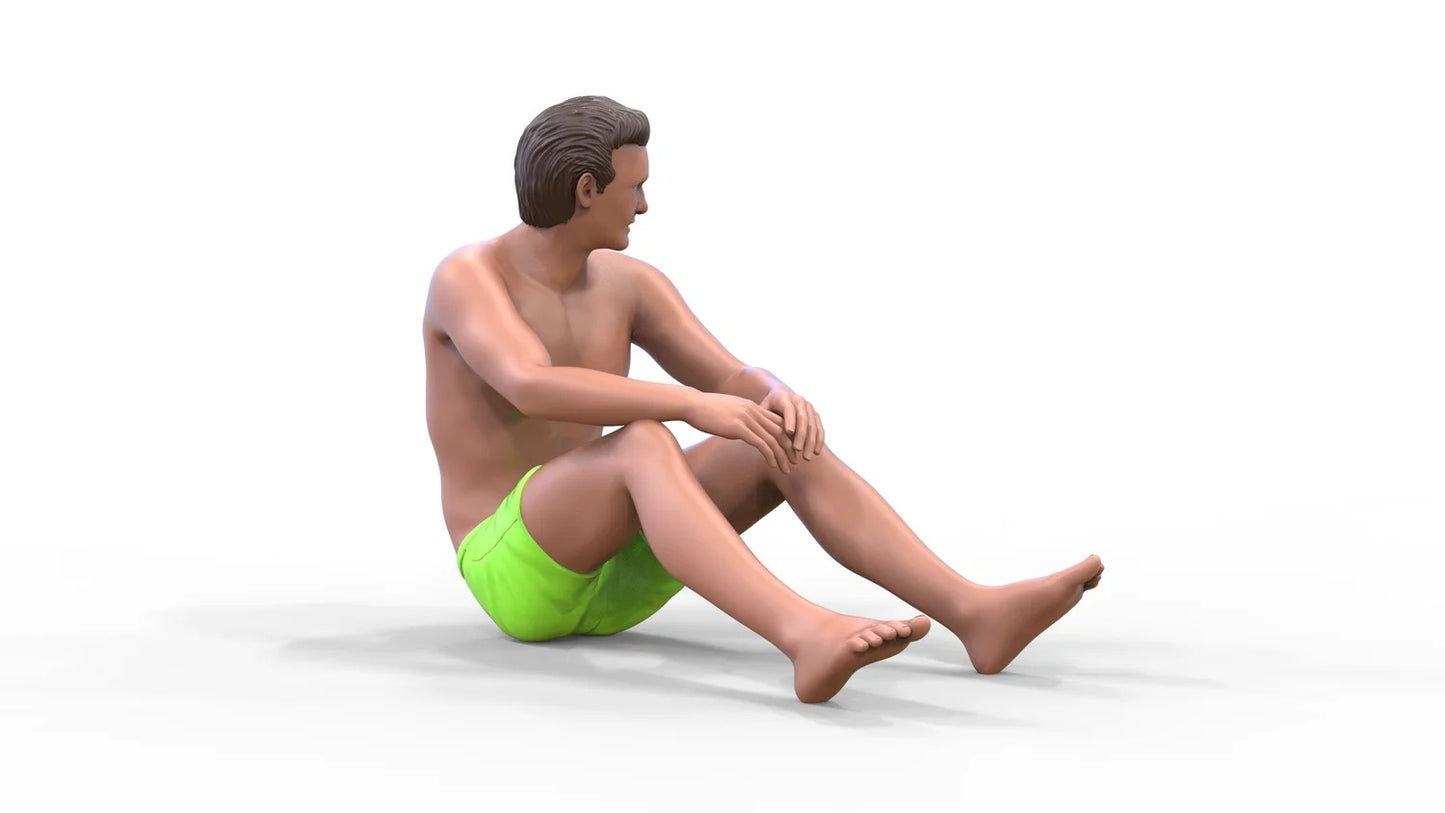 Product photo diorama and model building miniature figure: Man at the beach 2