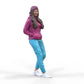 Product photo diorama and model building miniature figure: Woman with hoodie | Hip Hopper