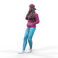 Product photo diorama and model building miniature figure: Woman with hoodie | Hip Hopper