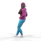 Product photo diorama and model building miniature figure: Woman with hoodie | Hip Hopper