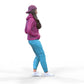 Product photo diorama and model building miniature figure: Woman with hoodie | Hip Hopper