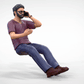Product photo diorama and model building miniature figure: man on the phone
