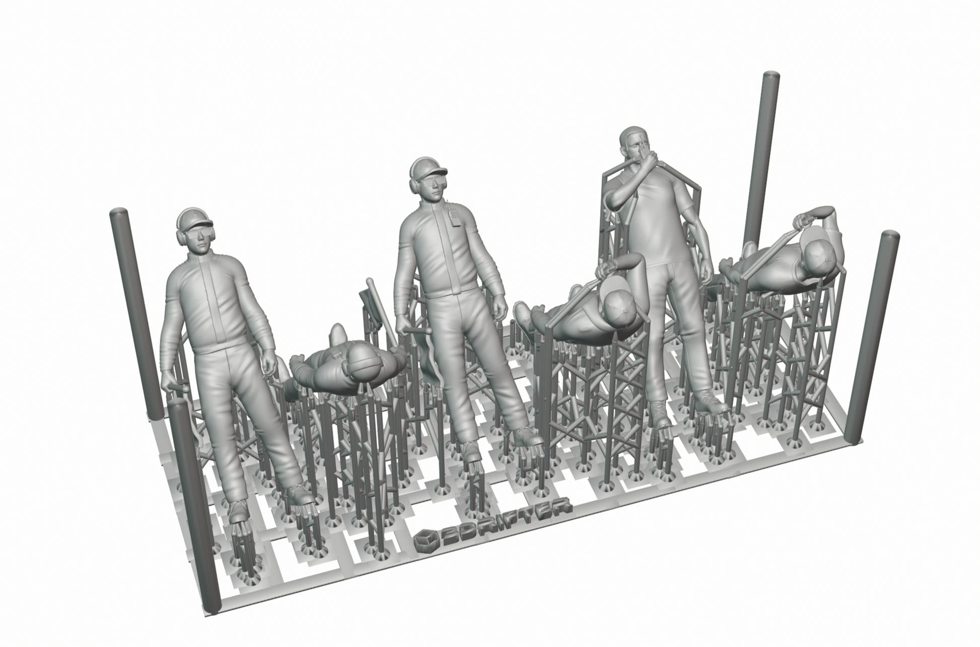 Product photo diorama and model building miniature figure: Track Marshal Set, 6 figures